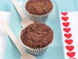 Muffins double chocolat pour mon Valentin