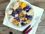Choux-fleurs multicolores poêlés aux épices du Trappeur (Colorful fried cauliflowers with spices)