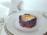 Hachis parmentier de canard au foie gras et pommes de terre violettes (Bleues d'Artois) (Hachis parmentier Duck confit with foie gras and purple potatoes (Blue Artois))
