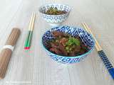 Hampe de boeuf aux nouilles soba -inpiration asiatique (Beef Hampe with soba noodles Asian -inpiration)
