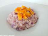 Risotto au chou-rouge, vieux gouda et haddock fumé (Risotto with red cabbage, old gouda and smoked haddock)