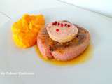 Tournedos de magrets de canard Labeyrie au foie gras et jus de mandarine (Duck breast tournedos with foie gras Labeyrie and tangerine juice)