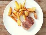 Tournedos de rumsteck au lard (Beef tournedos with bacon)