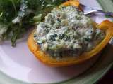 Ricotta zucchini and rocket stuffed peppers // Poivrons farcis courgette ricotta et roquette