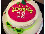 CakeDesign chic en fuchsia et vert anis – Juliette 18 ans