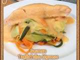 Saumon sauce légumes et tagliatelles de légumes