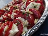 Salade de tomates, mozzarella et pignons de pin