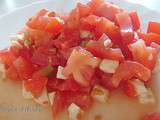 Salade tomates mozzarella et poivrons