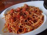 Spaghettis sauce tomates et knacks