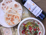 Baba ganoush & pain pita maison, Château Bonnet rouge 2021