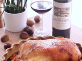 Canard rôti, patates douces & châtaignes, Château La Louvière rouge 2018