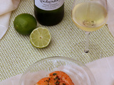 Crevettes coco & citron vert à la plancha, Château de Rochemorin blanc 2021