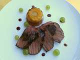Magrets de canard à l'Armagnac, canelé de foie gras en gelée d'Armagnac