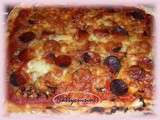 Pizza poivrons chorizo mozzarella