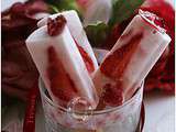 Bâtons glacés  maison  yaourt fraise et rose.......Délicatesse et légèreté