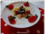 Menu du we: flan basilic, farfalles tomates séchées, clafoutis d'abricots
