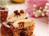 Muffins au flocons d'avoine, pomme, raisins secs, figues, sirop de fleur de coco