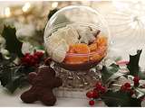 Panna cotta chocolat, mini babas, clémentines dans une boule magique pour votre dessert de Noël