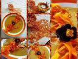 Velouté lentilles corail, curry,poireaux, carottes + Défi arc-en-ciel couleur orange