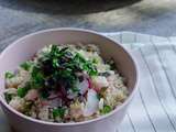 Salade de couscous aux crevettes nordiques et au zaatar