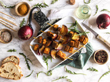 Brochettes de tofu au colombo