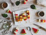 Brochettes pastèque halloumi