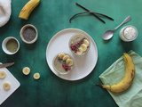 Chia pudding banane, coco et matcha