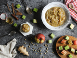 Compote de pommes et rhubarbe aux épices d’automne