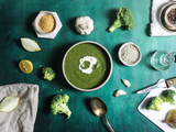 Crème verte de brocolis, épinards et citron