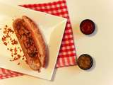 Hot-dog au relish et oignons frits