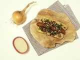 Hot dog aux champignons teriyaki