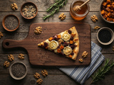 Pizza au chèvre, patate douce et miel