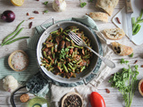 Poêlée de haricots verts et champignons