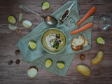 Soupe rustique aux choux de Bruxelles