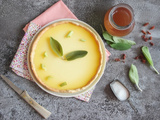 Tarte au citron et gelée de fleurs