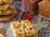 Blondies fraises et pépites de chocolat noir