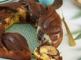 Couronne tressée marbré citron vert/chocolat