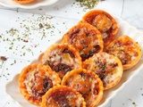 Mini pizzas chorizo/cheddar et tomates confites