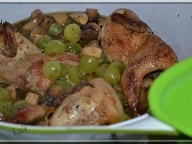 Recettes de Cailles aux raisins de Nuage de Lait