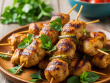 Brochettes de poulet mariné aux épices