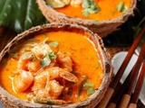 Crevettes au curry rouge