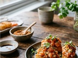 Crispy rice au saumon et shichimi togarashi