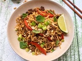 Pad thaï au boeuf et légumes