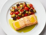 Saumon poché à l’huile d’olive