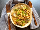 Tagliatelles aux champignons et ciboule