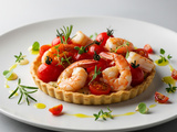 Tarte aux tomates cerises et gambas