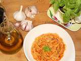 Spaghettis tomate basilic