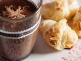 Chocolat chaud et mini croissants aux amandes {Bataille Food 8}