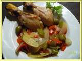 Pilons de poulet et légumes au four