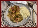 Courgettes au curry et bacon
